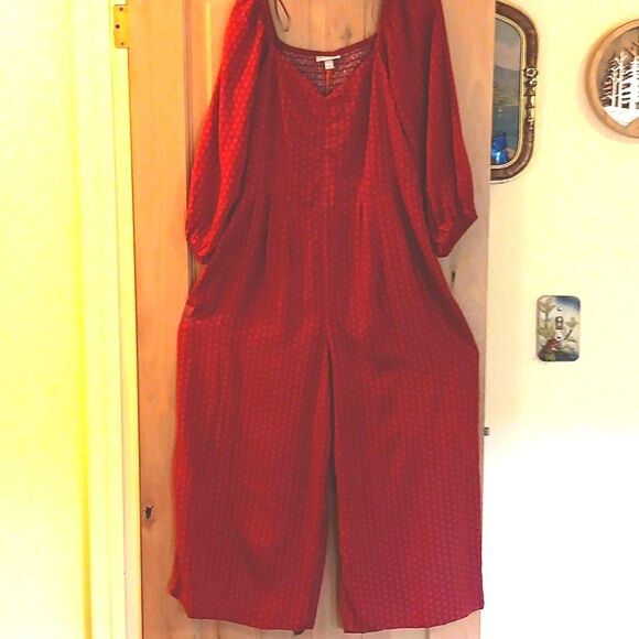 NWT Knox Rose Puff 3/4 Sleeve Jumpsuit.  Cottagecore, Tomato Girl - Picture 3 of 13